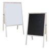 Crestline Products Marquee Easel (Natural Hardwood) White Dry Erase/Black Chalk 31200